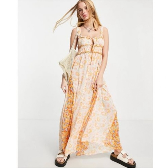NWT Free People Dance With Me Printed Maxi Dress - L - Picture 4 of 6